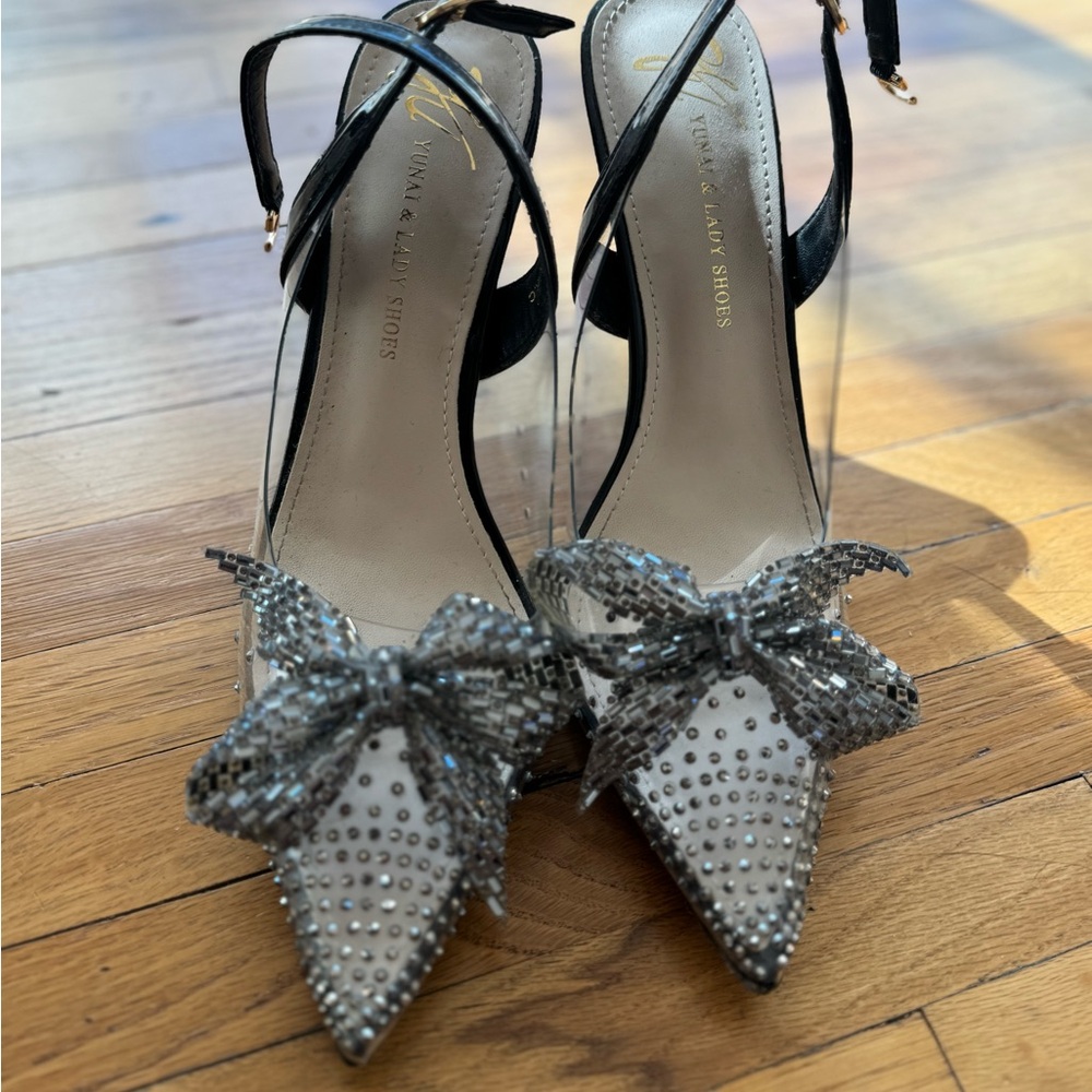 Glamorous Black and Silver Heels